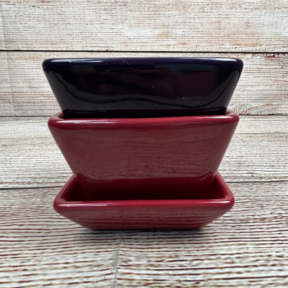 Pampered Chef Simple Additions Indigo Maroon Incomplete Set of 3